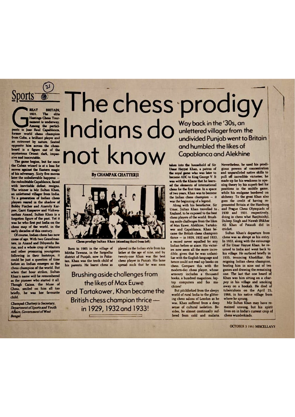 The chess prodigy Indians do not know